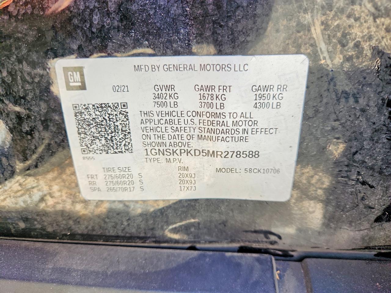 2021 CHEVROLET TAHOE