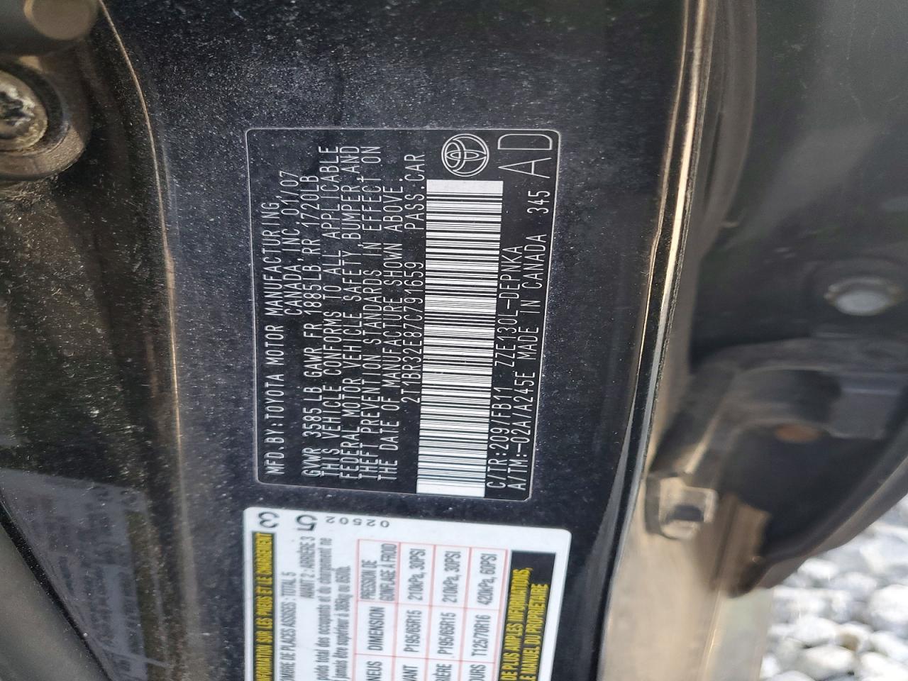 2007 TOYOTA COROLLA