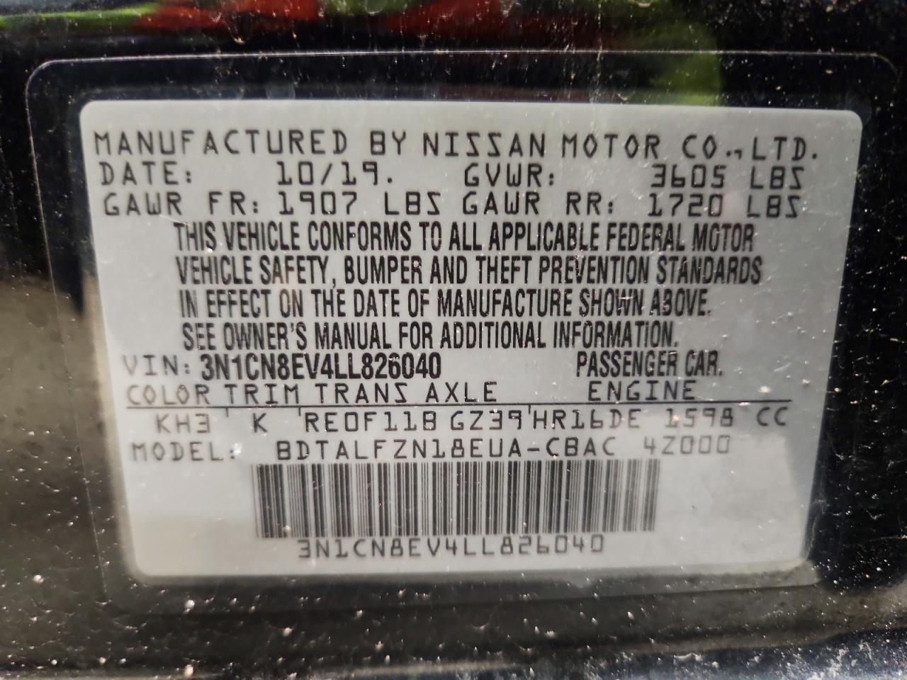 2020 NISSAN VERSA