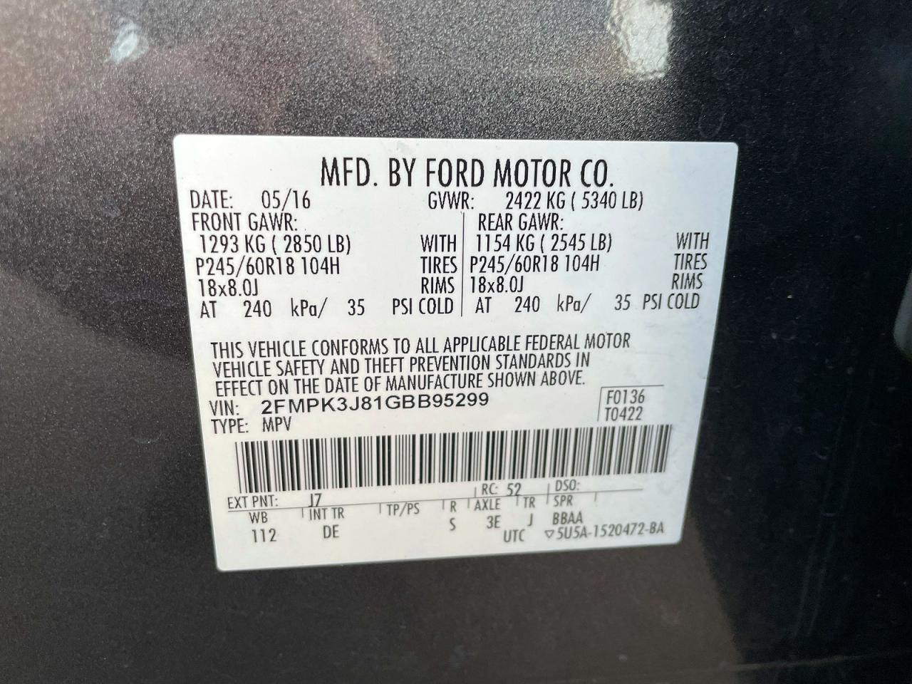 2016 FORD EDGE