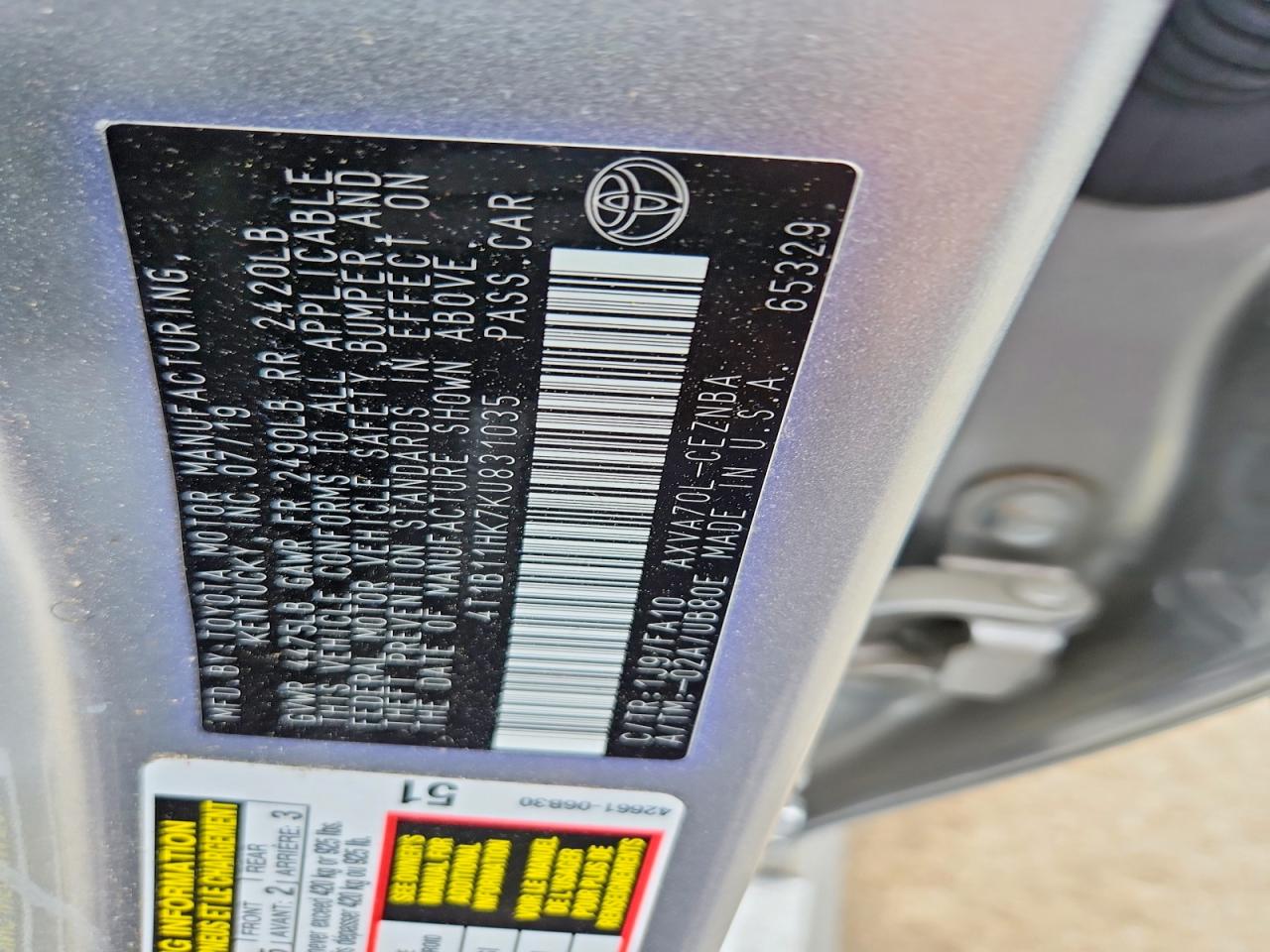 2019 TOYOTA CAMRY