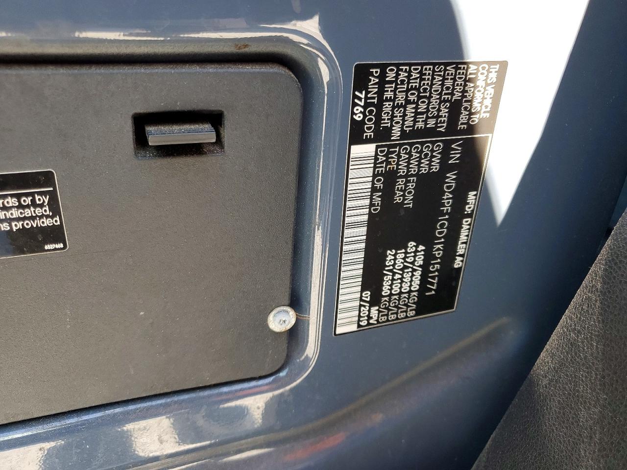 2019 MERCEDES BENZ SPRINTER