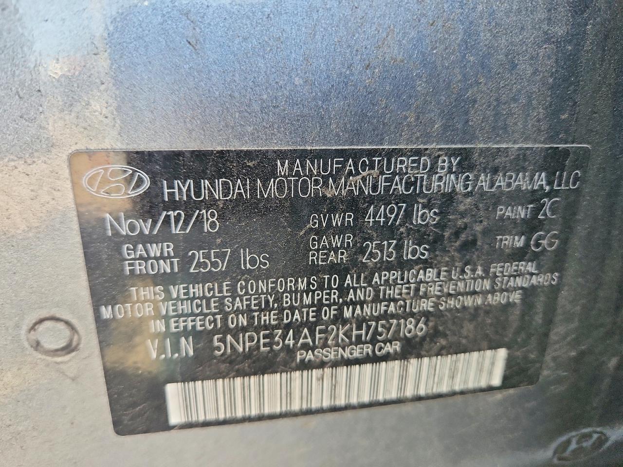 2019 HYUNDAI SONATA