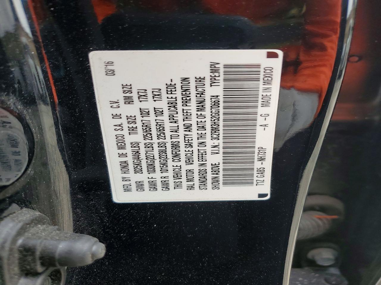 2016 HONDA CRV