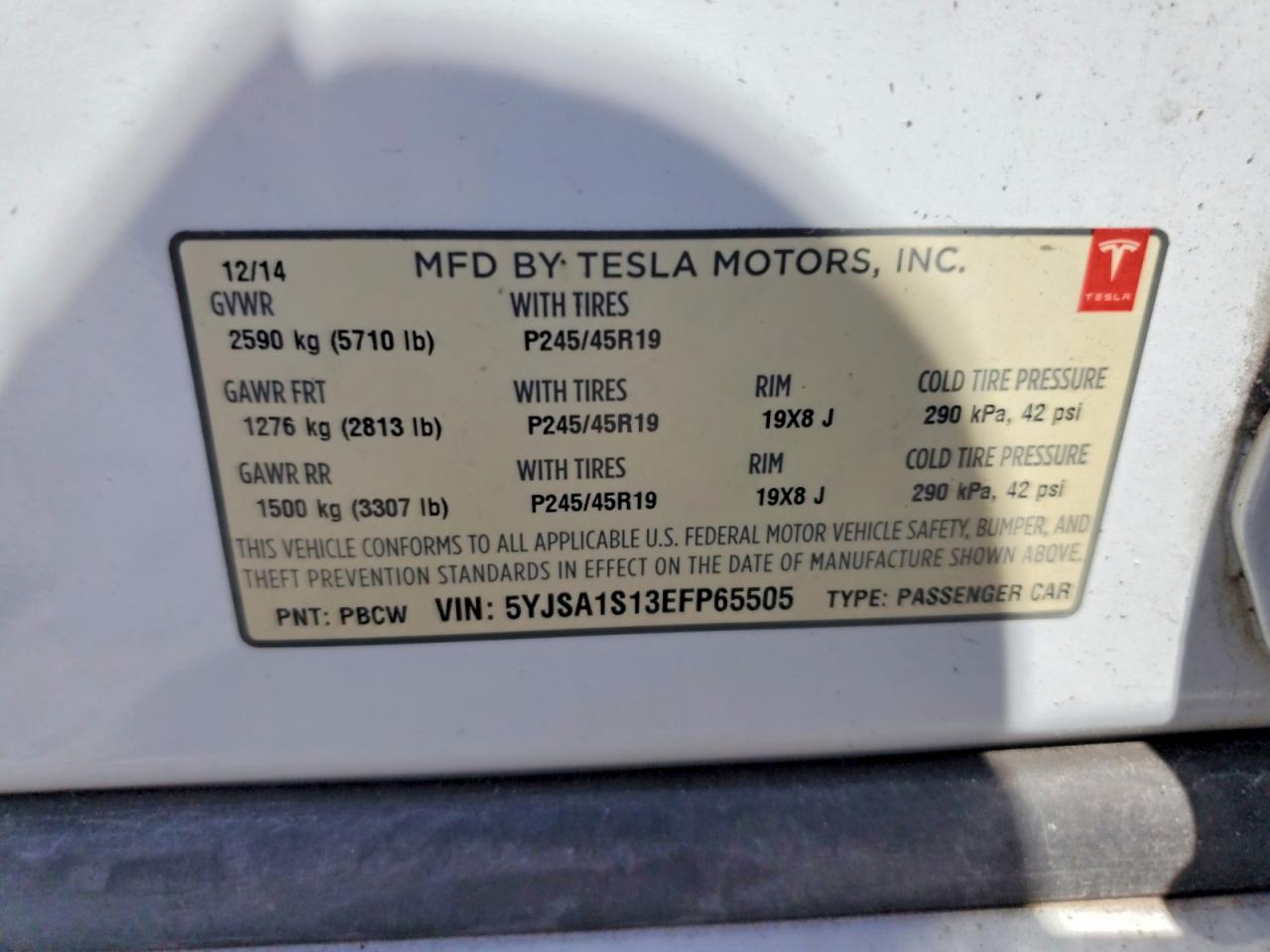 2014 TESLA MODEL S