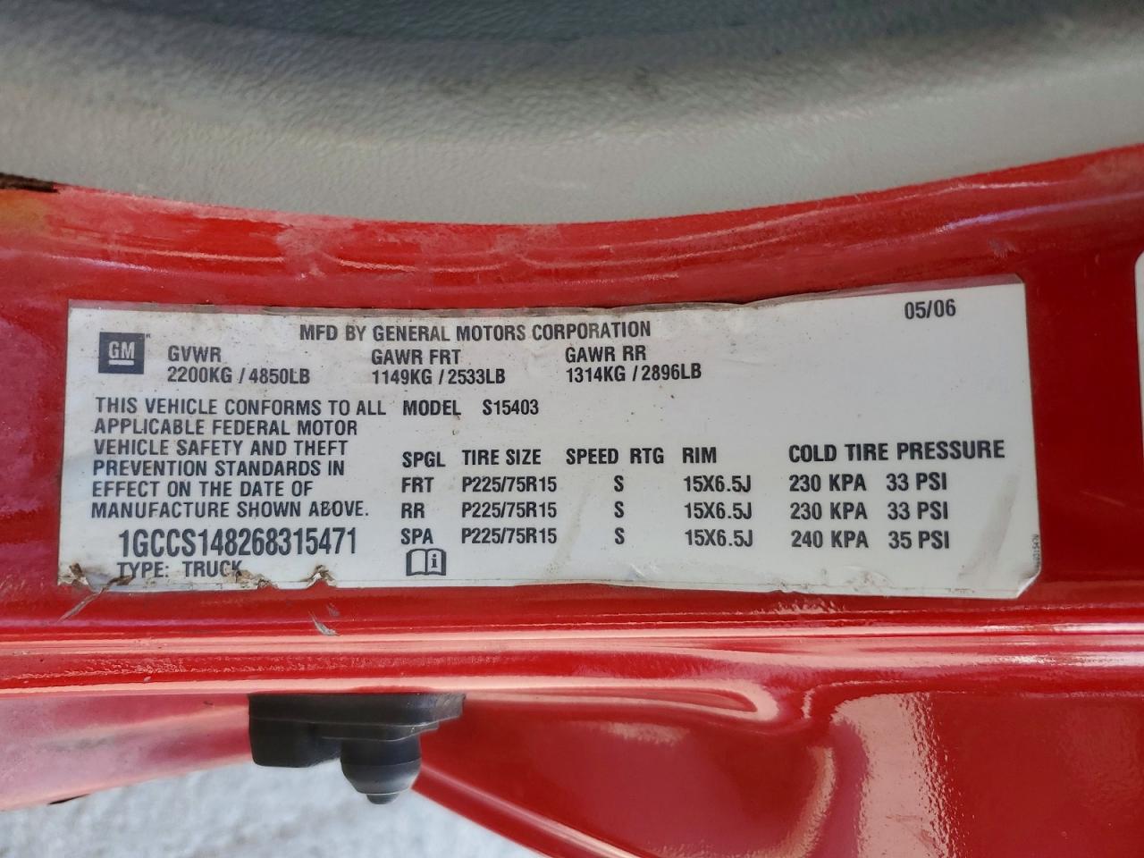 2006 CHEV COLORADO