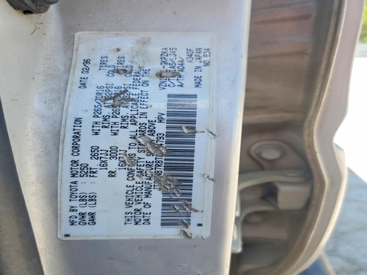 1996 TOYOTA 4RUNNER