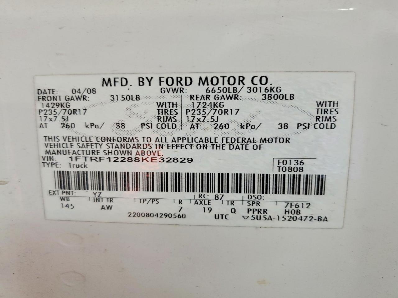 2008 FORD F150