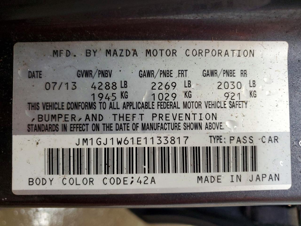 2014 MAZDA 6