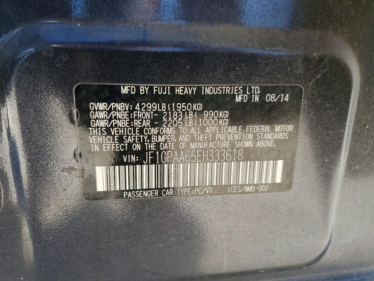 2014 SUBARU IMPREZA
