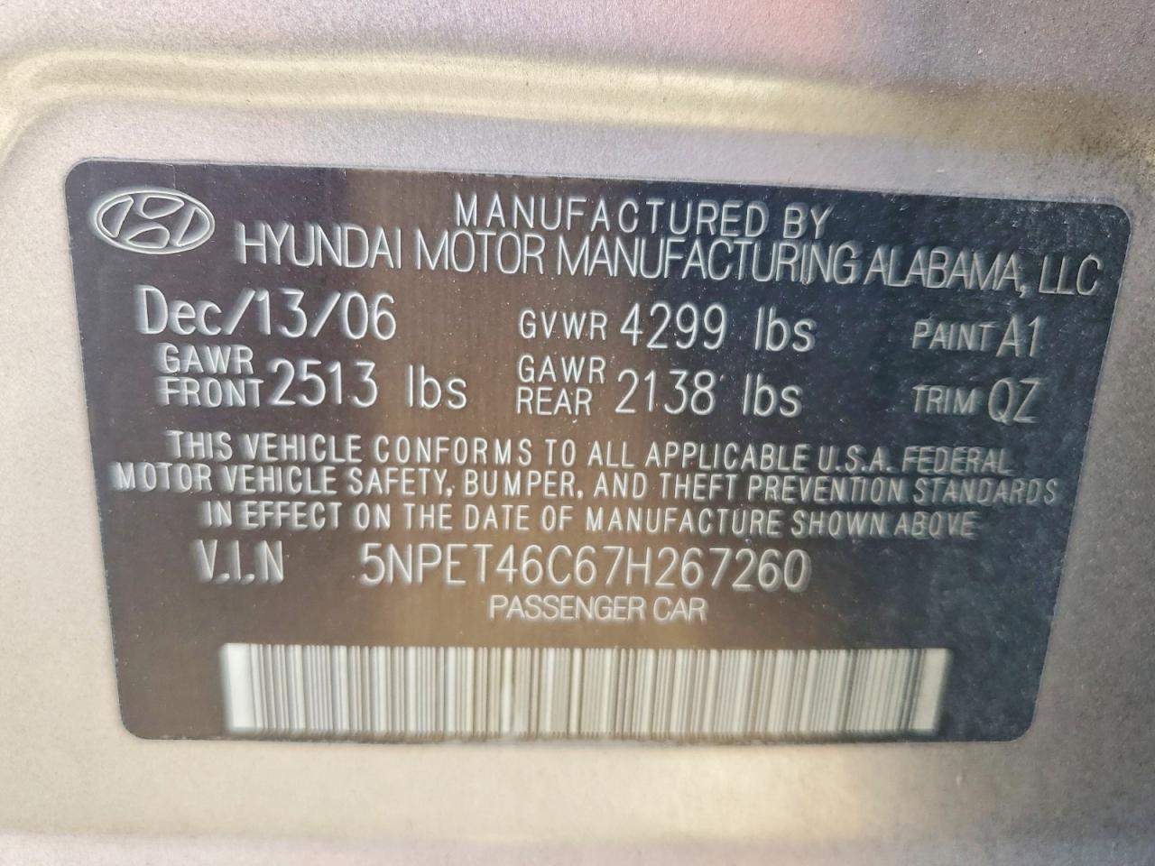 2007 HYUNDAI SONATA