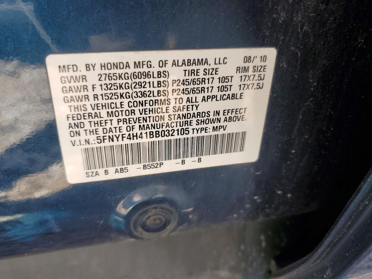2011 HONDA PILOT