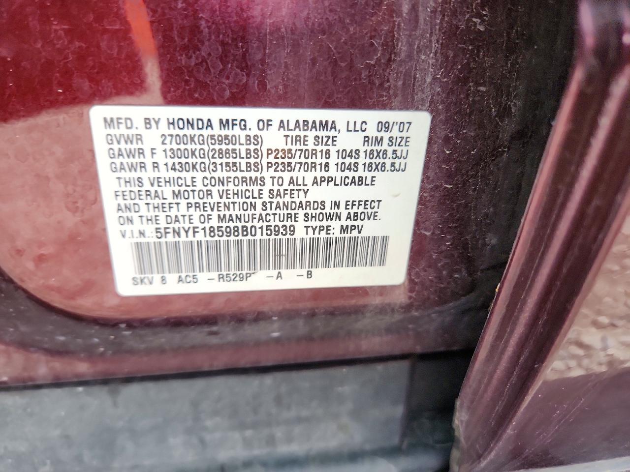 2008 HONDA PILOT
