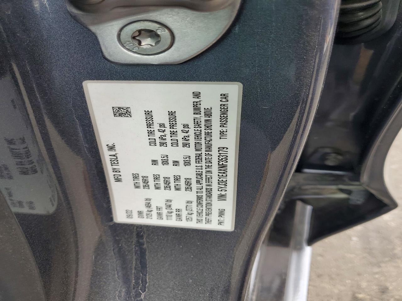 2022 TESLA MODEL 3