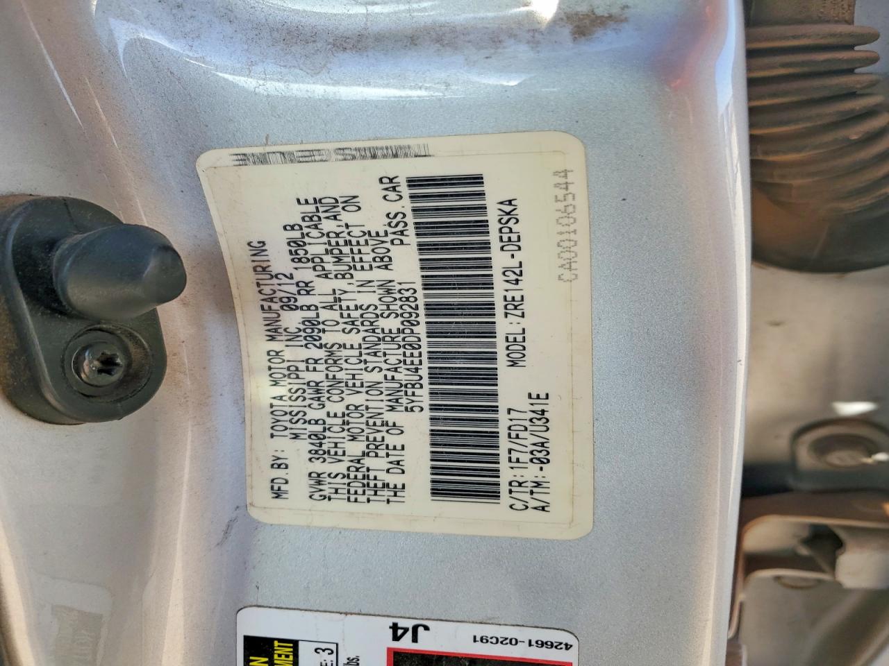 2013 TOYOTA COROLLA