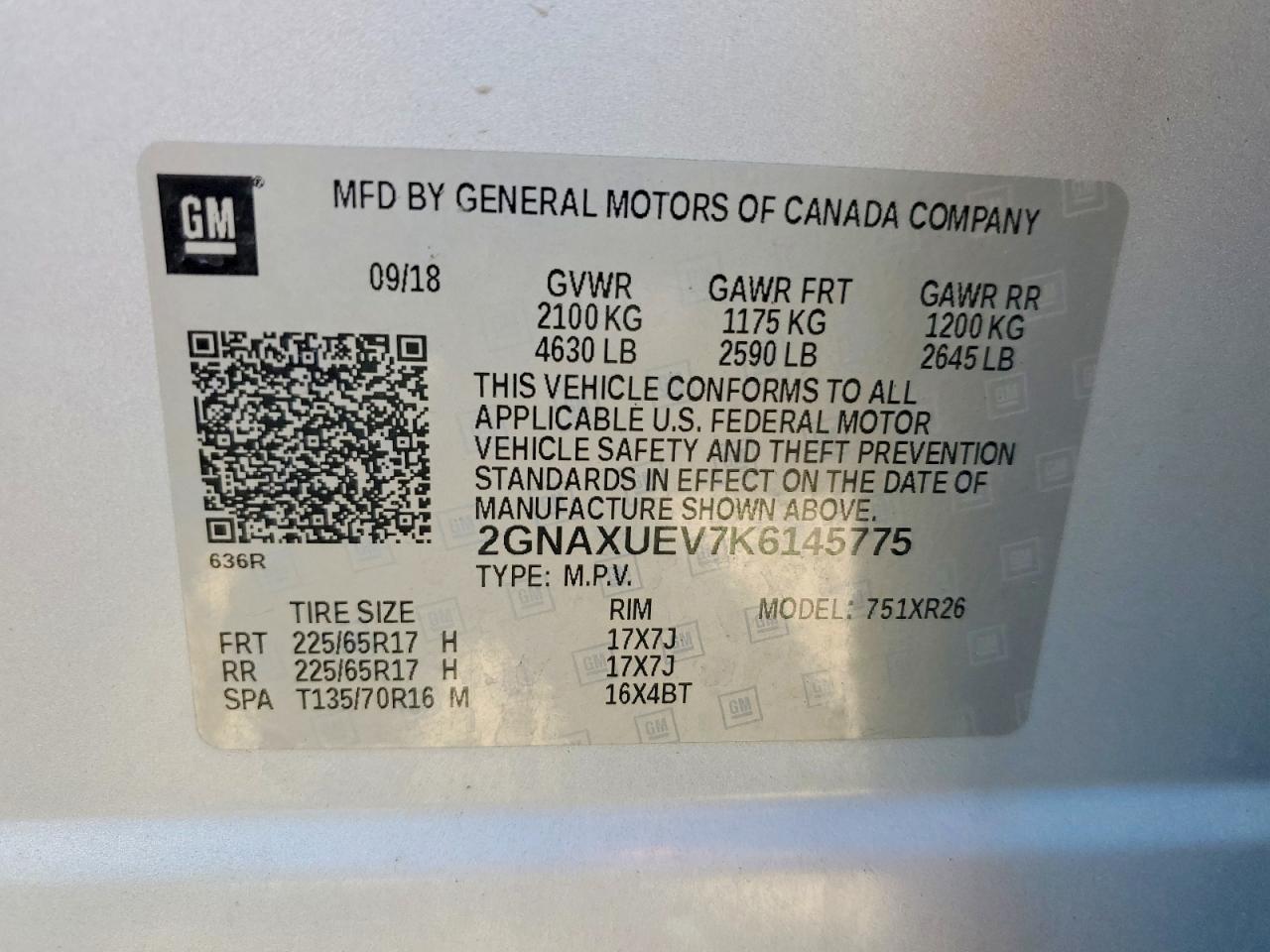 2019 CHEVROLET EQUINOX