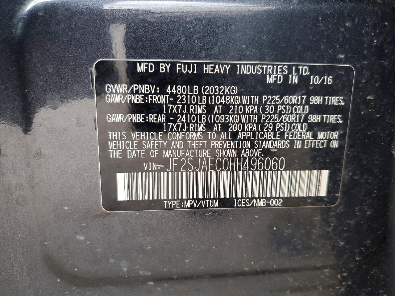 2017 SUBARU FORESTER