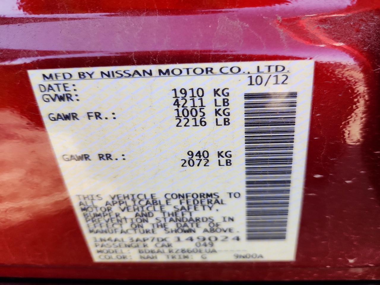 2013 NISSAN ALTIMA