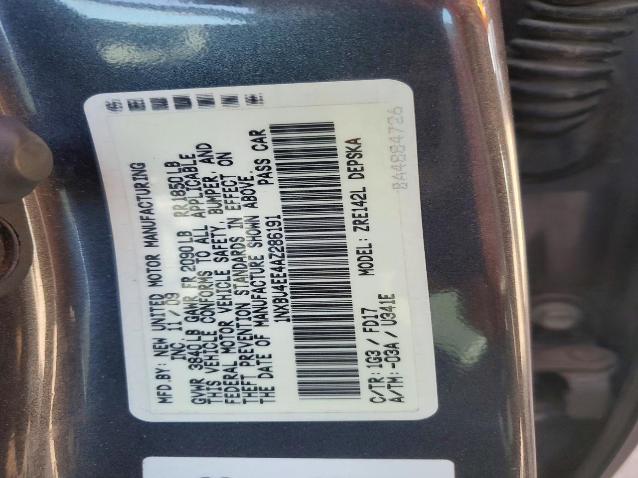 2010 TOYOTA COROLLA