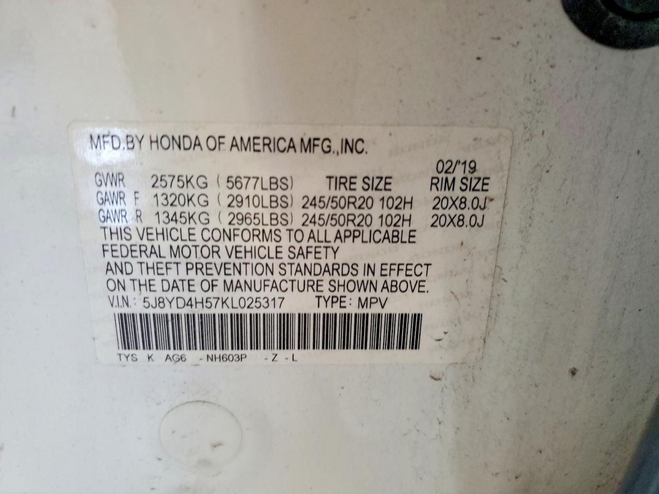 2019 ACURA MDX