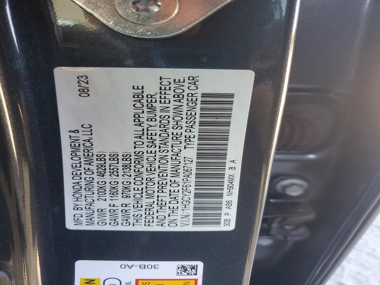 2023 HONDA ACCORD
