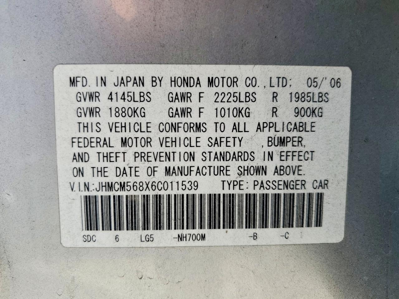 2006 HONDA ACCORD