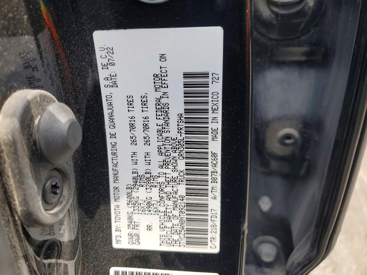 2022 TOYOTA TACOMA