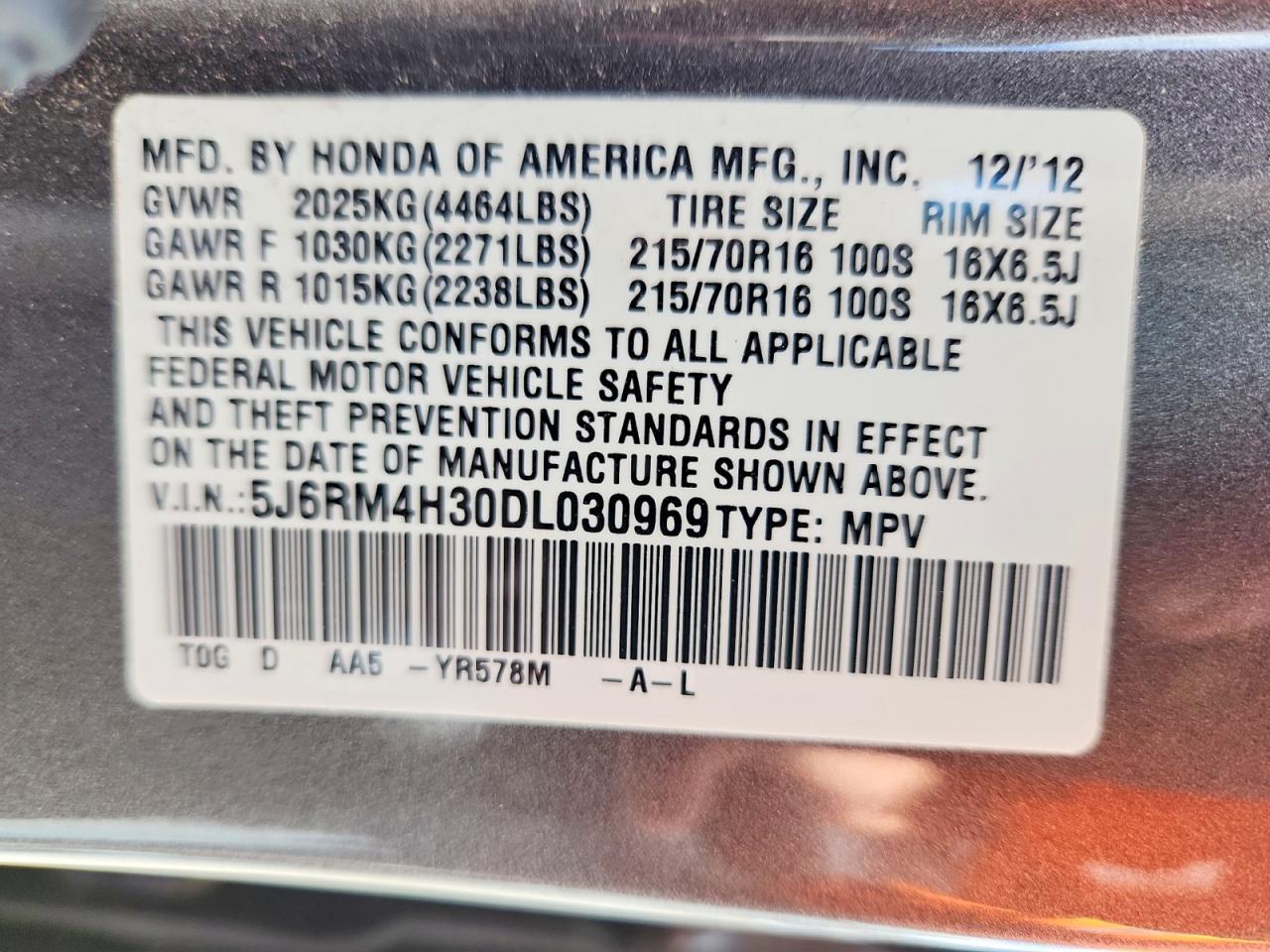 2013 HONDA CRV