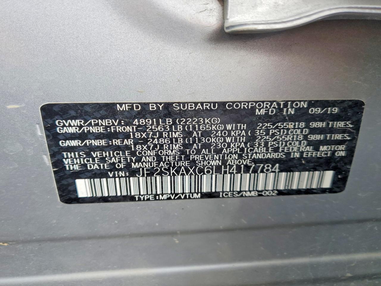 2020 SUBARU FORESTER