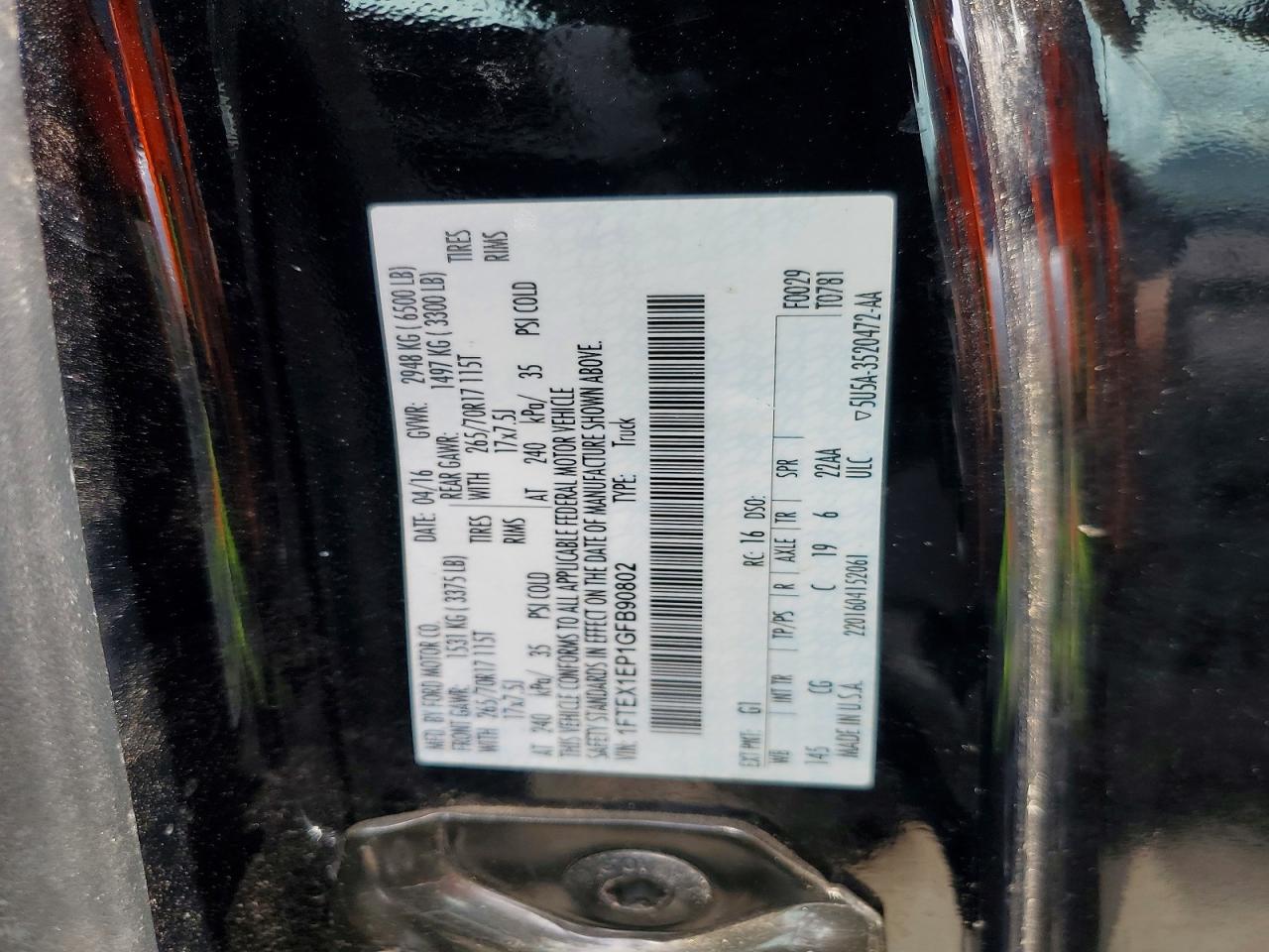 2016 FORD F150