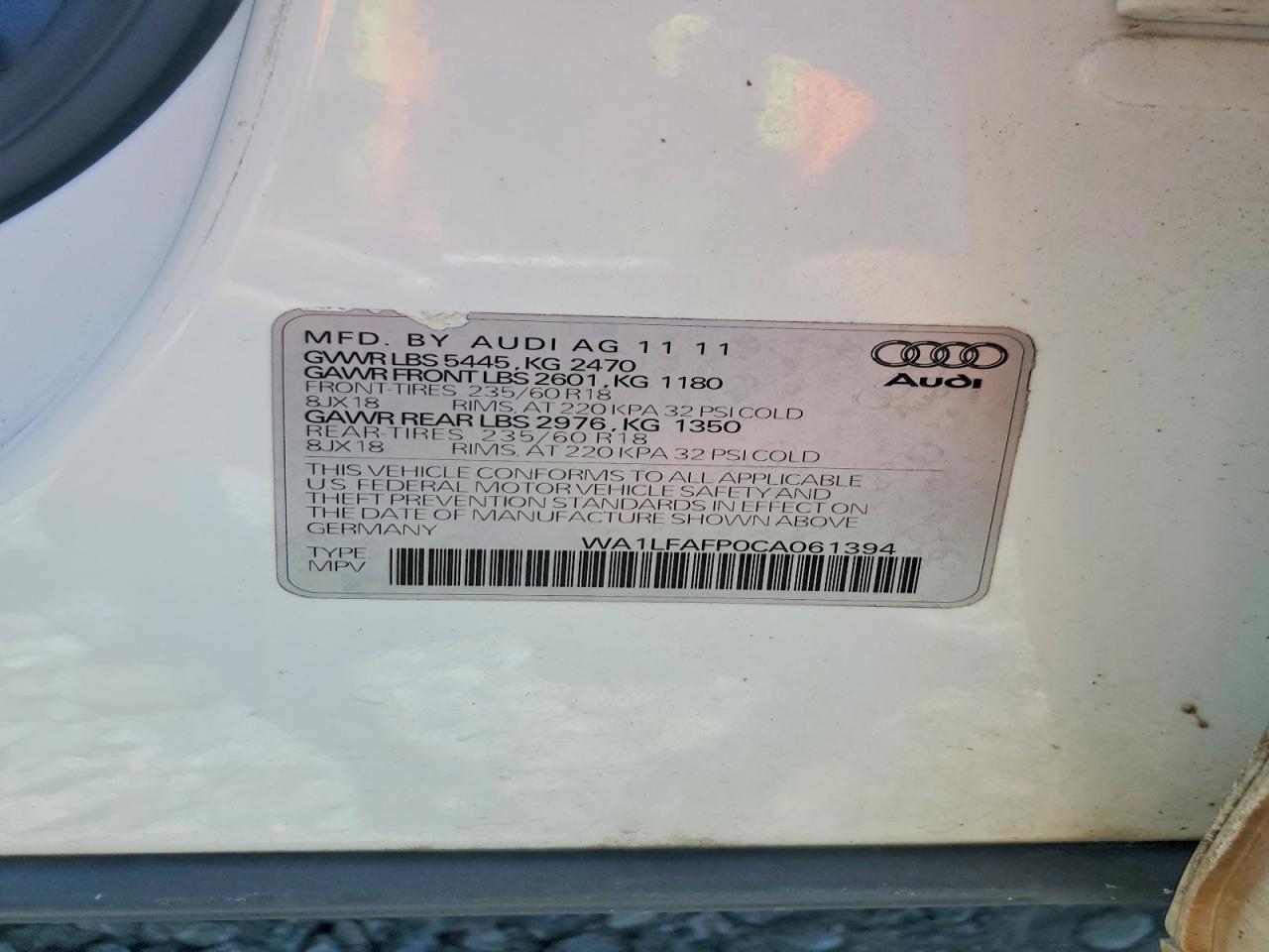 2012 AUDI Q5