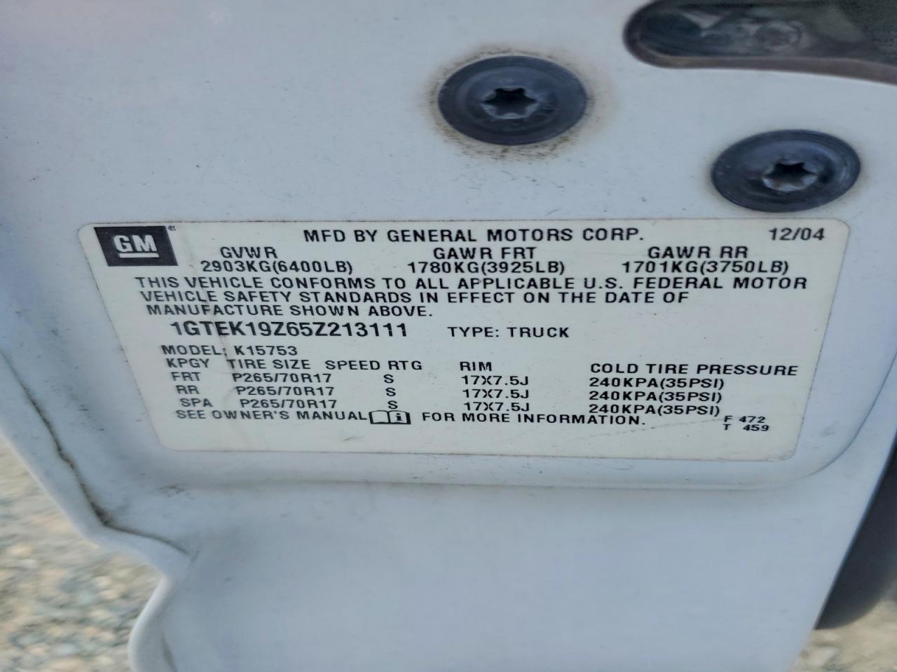 2005 GMC SIERRA