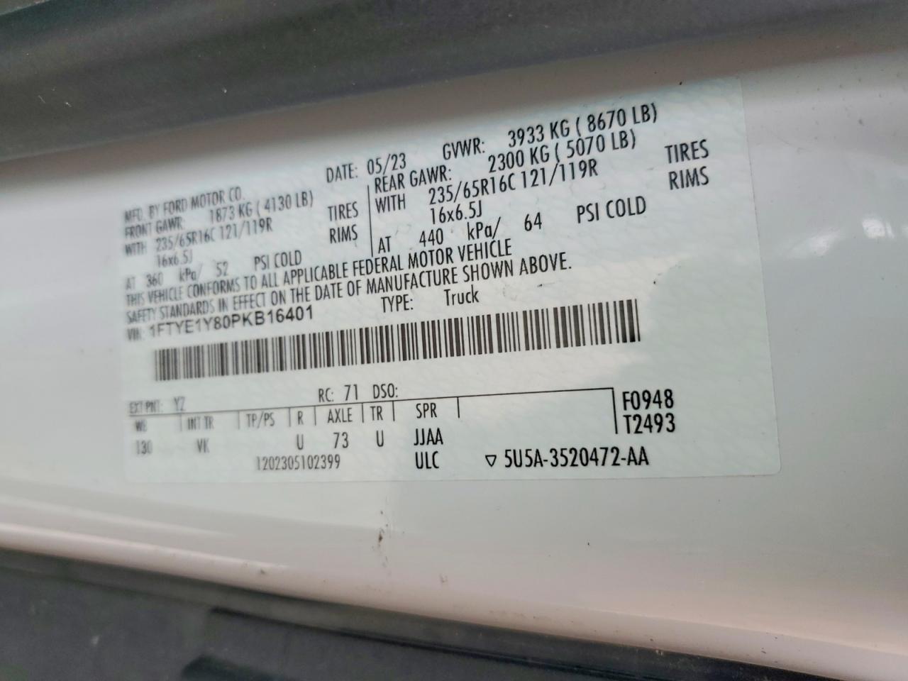 2023 FORD TRANSIT