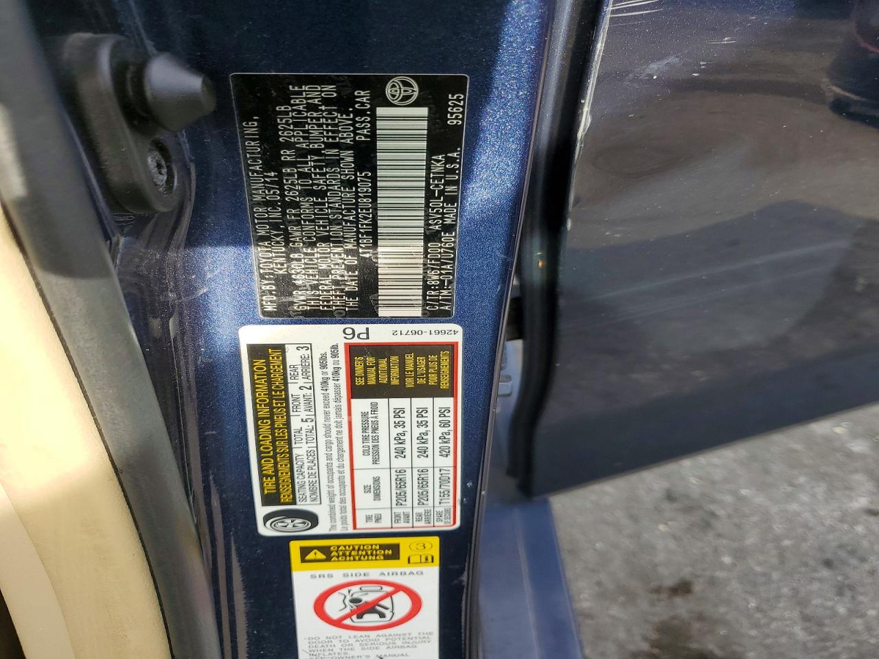 2014 TOYOTA CAMRY
