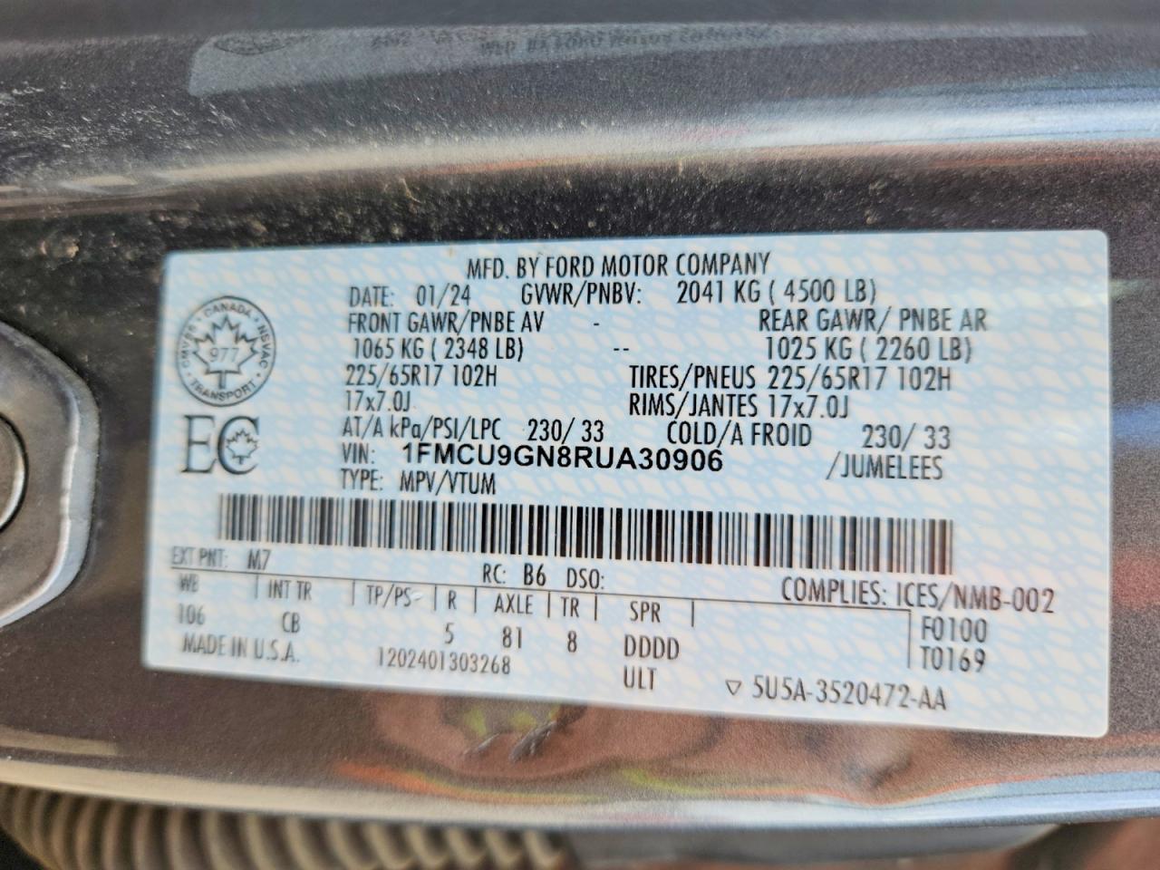 2024 FORD ESCAPE