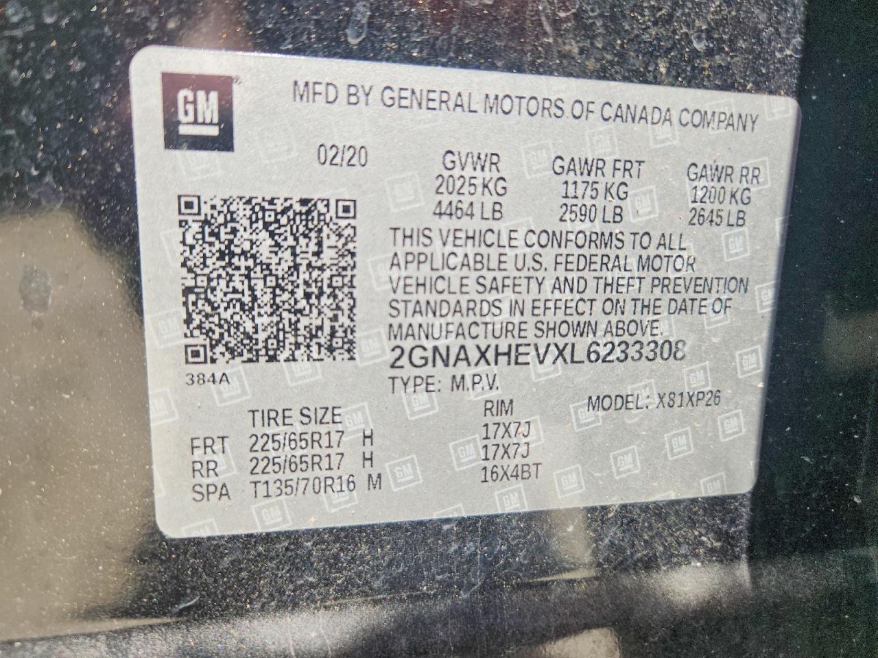 2020 CHEVROLET EQUINOX