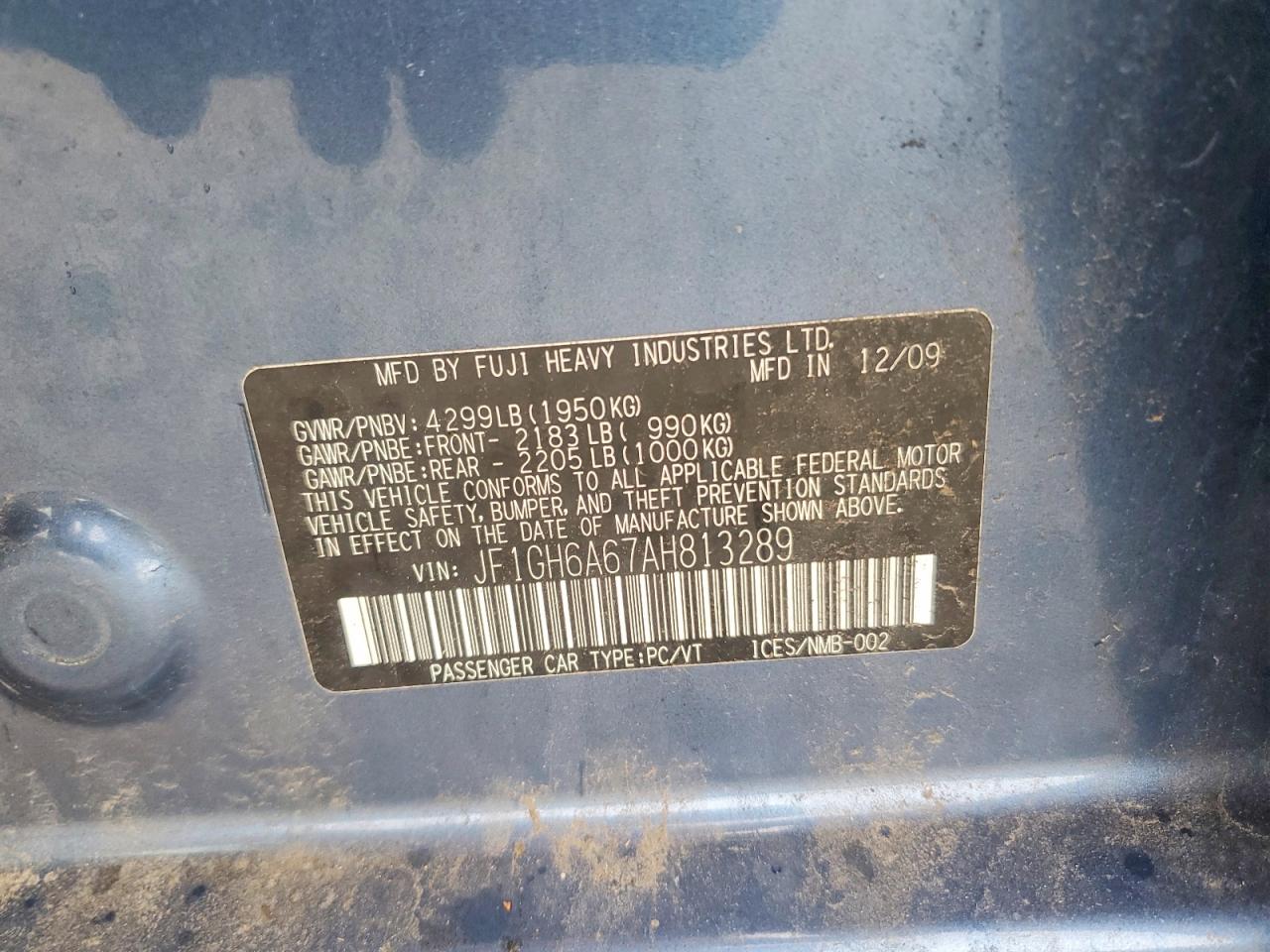 2010 SUBARU IMPREZA
