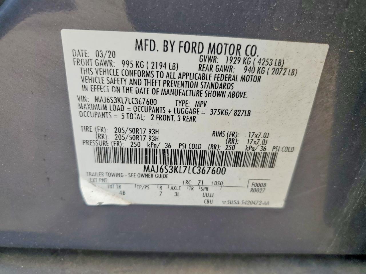 2020 FORD ECOSPORT