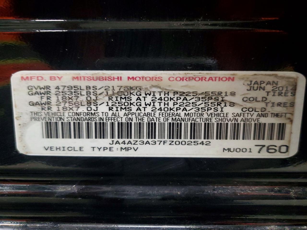 2015 MITSUBISHI OUTLANDER