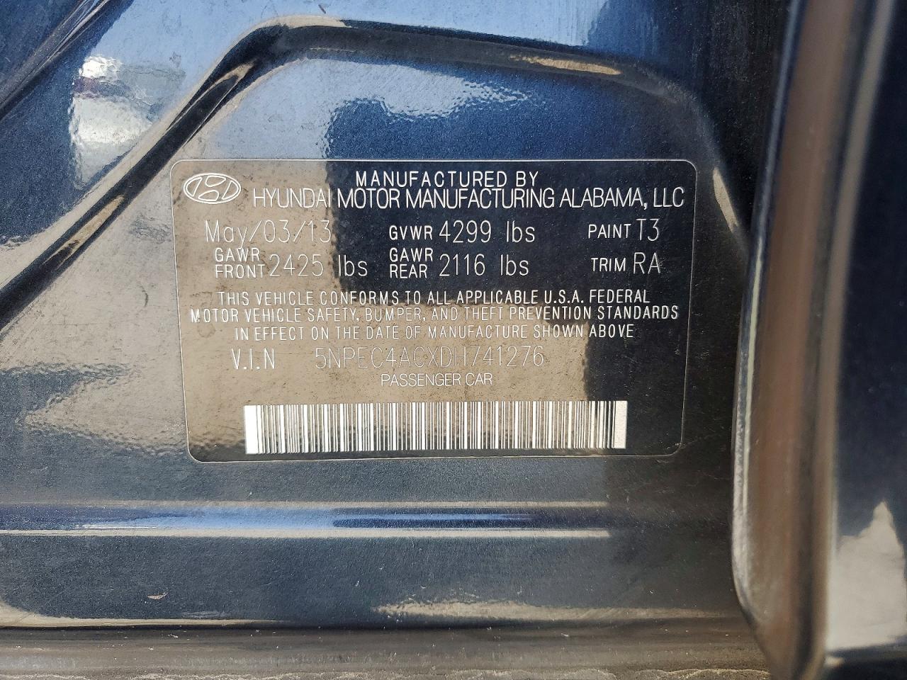 2013 HYUNDAI SONATA