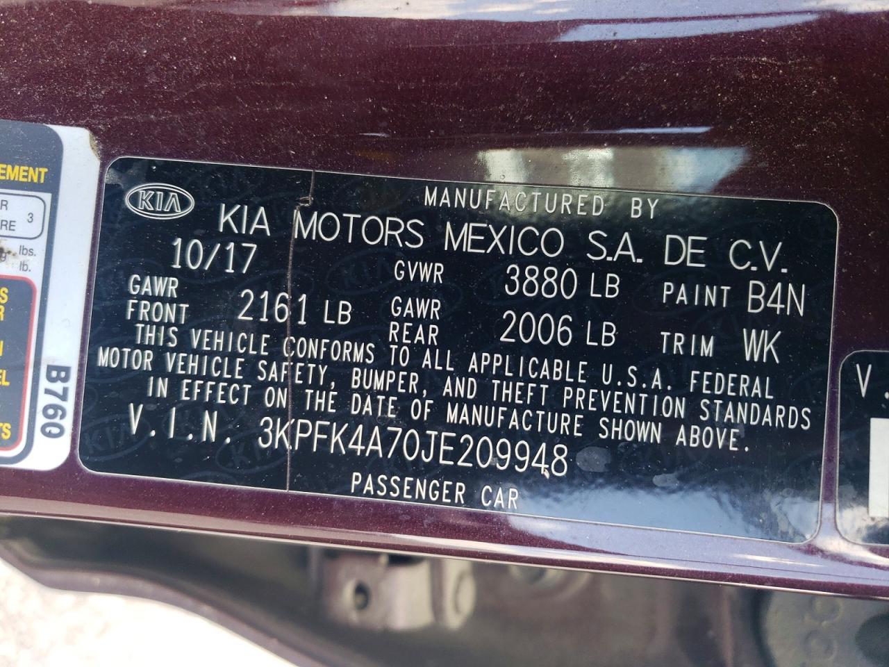 2018 KIA FORTE