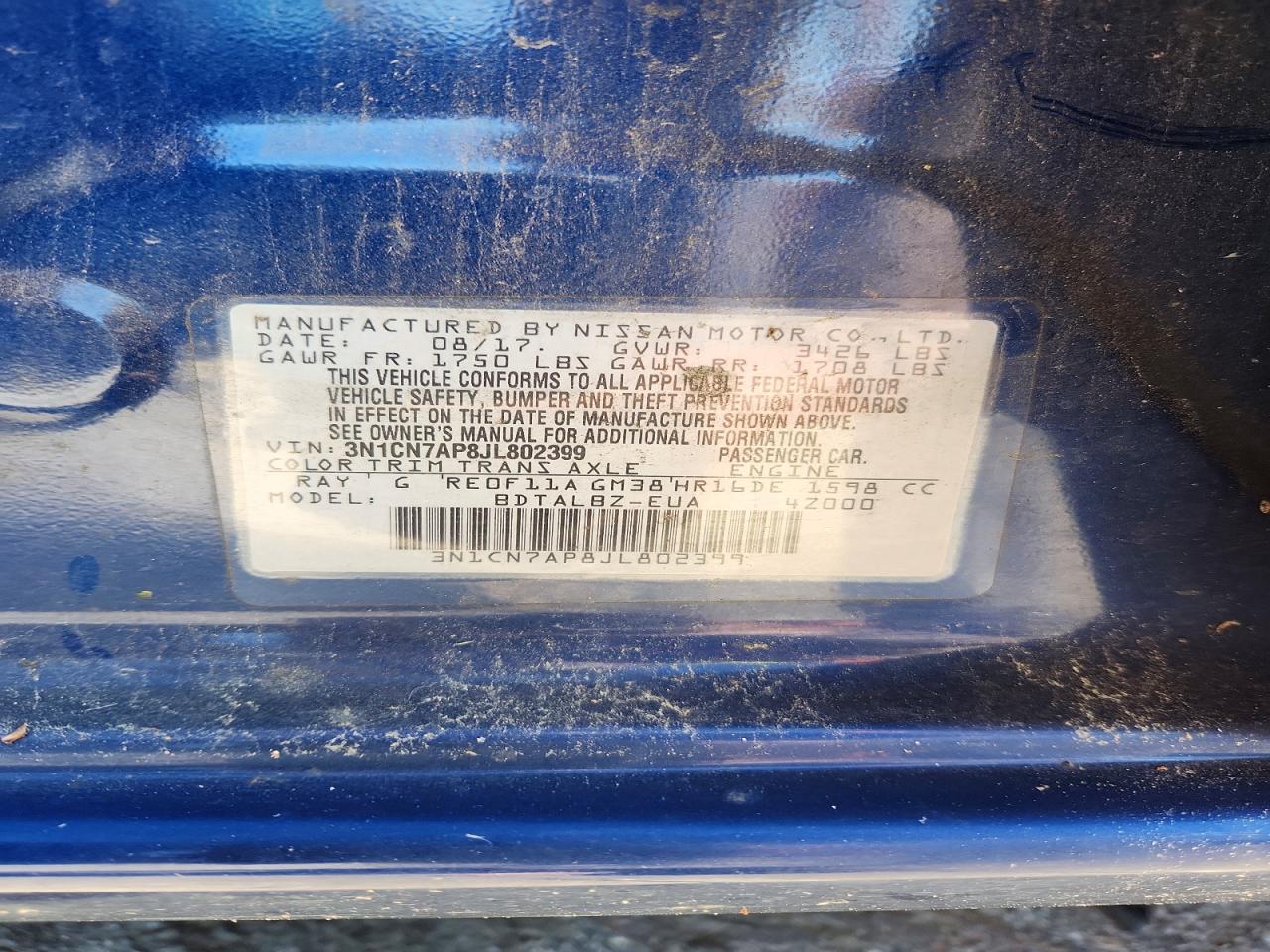 2018 NISSAN VERSA
