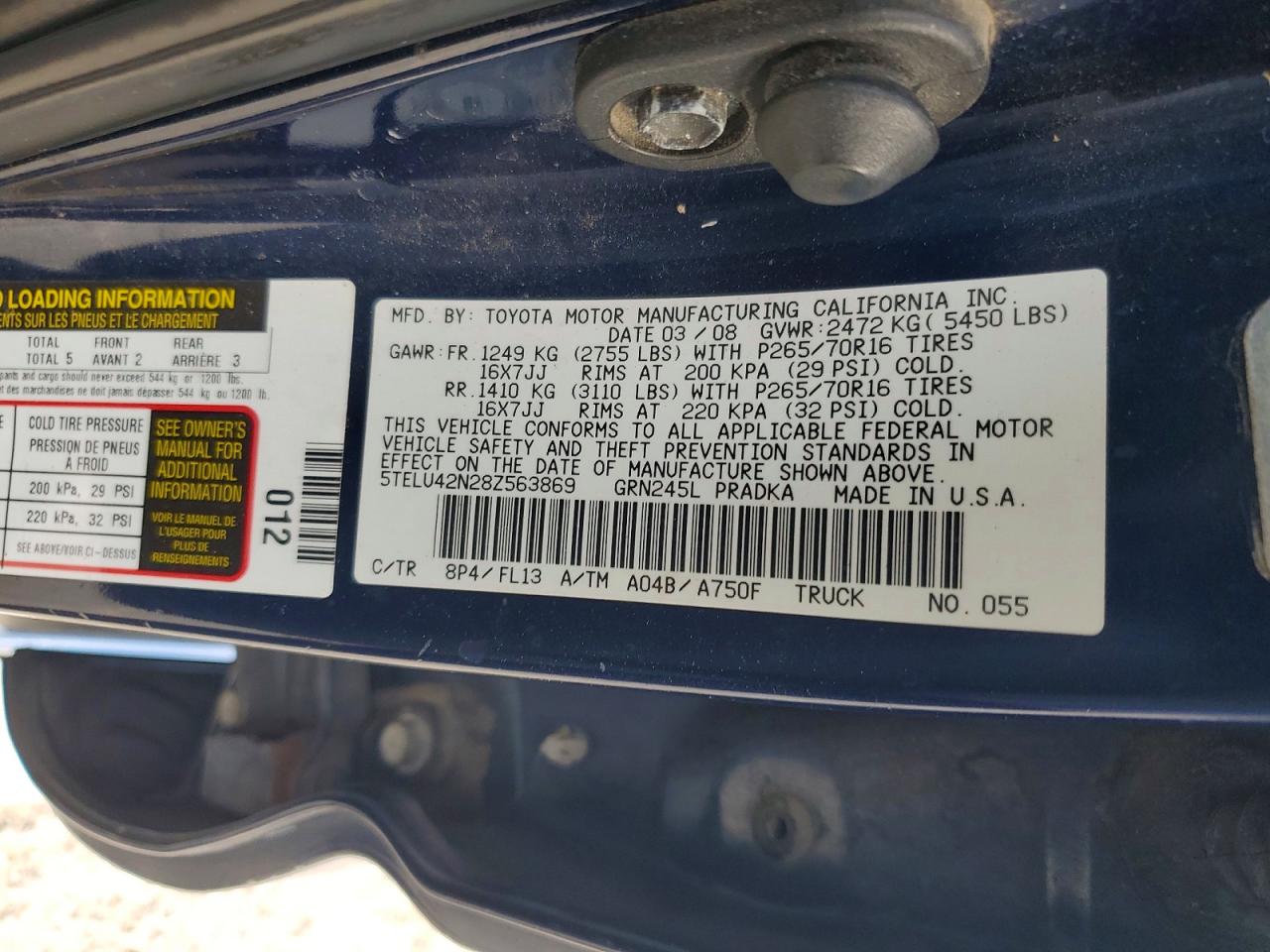 2008 TOYOTA TACOMA