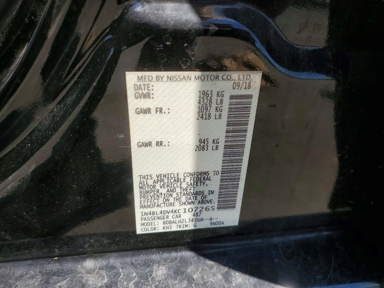 2019 NISSAN ALTIMA