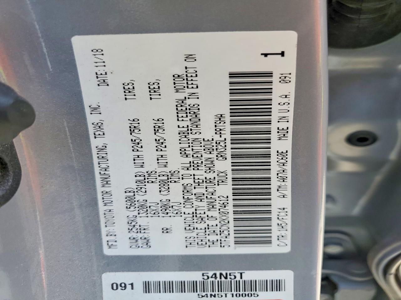 2019 TOYOTA TACOMA