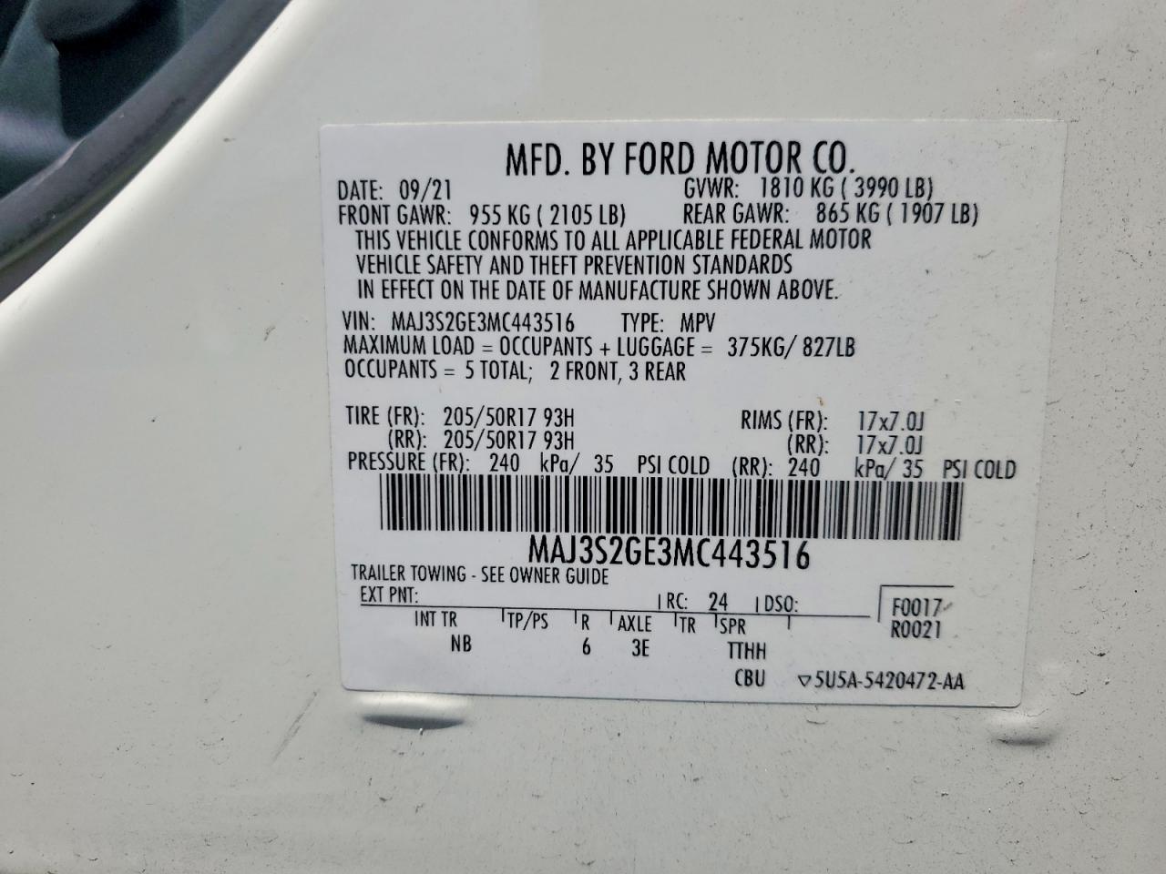 2021 FORD ECOSPORT