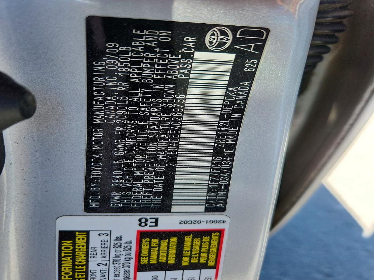 2010 TOYOTA COROLLA