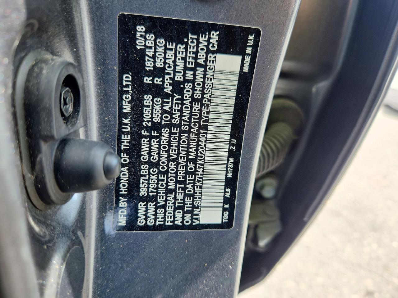 2019 HONDA CIVIC