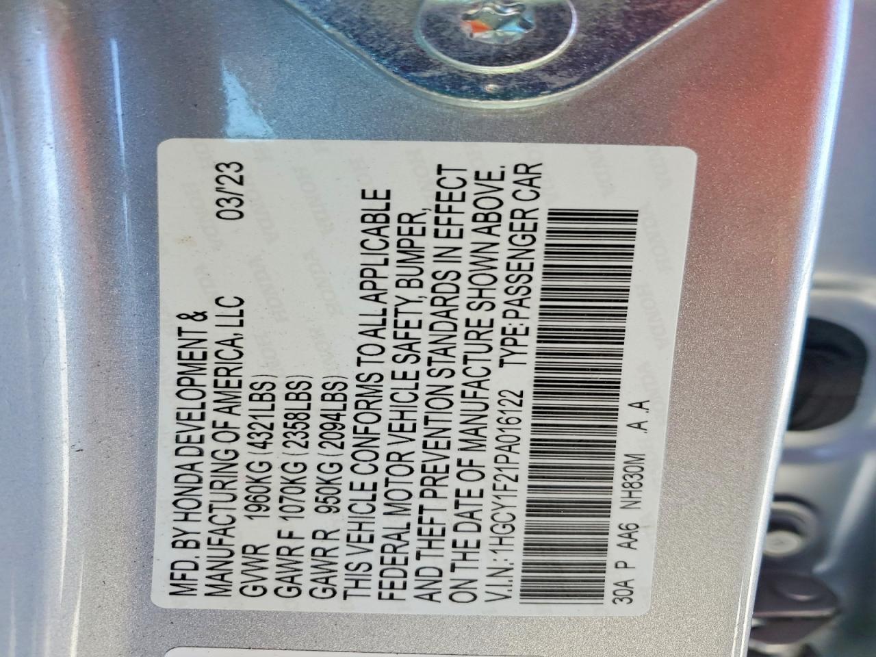 2023 HONDA ACCORD