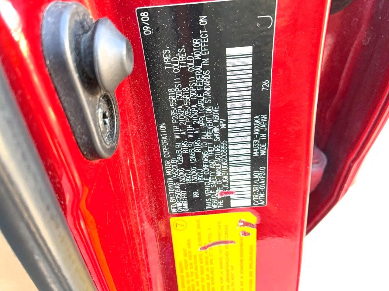 2008 LEXUS RX400
